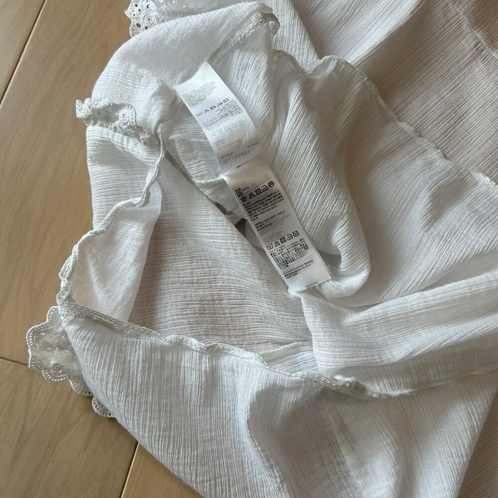 AllSaints Isa Tee Frilled Front Lace Flutter Short Sleeve Women’s Small - Picture 7 of 7